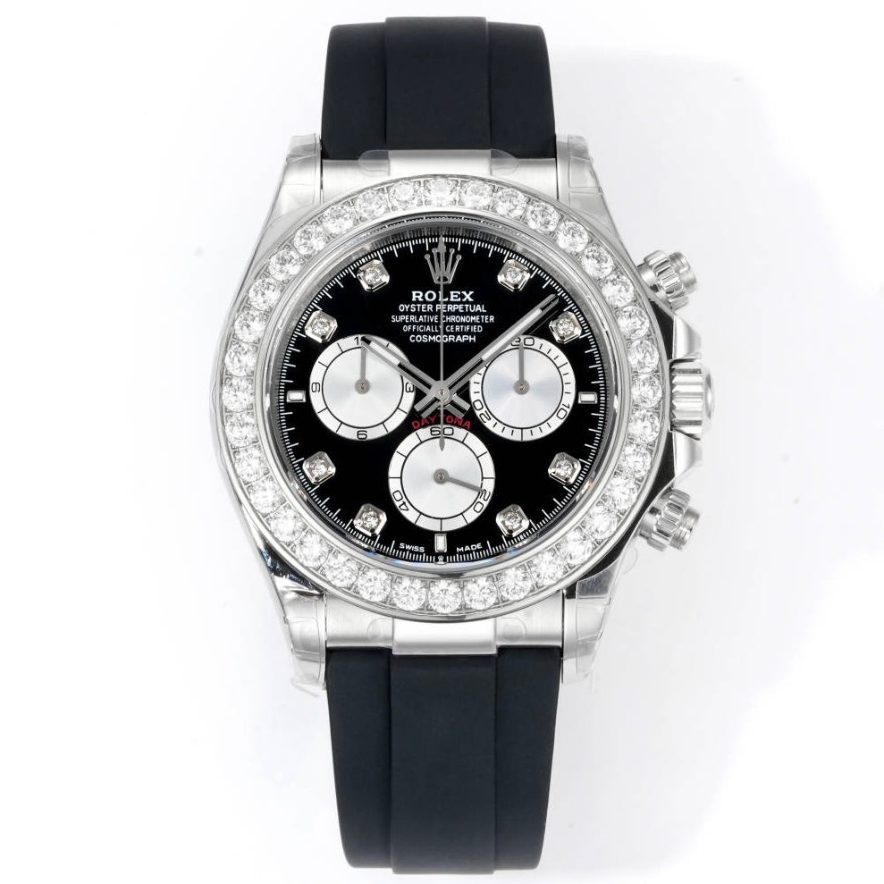 Rolex Cosmograph Daytona 40mm N+ Factory V2 Weighted Baguette Bezel Automatic Watch